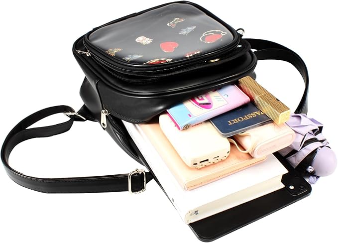CHERRY SAUCE Kawaii Backpack PU Leather Ita Bag Aesthetic Cute Purse Pin Display