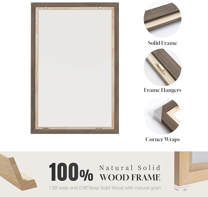 Large Framed Beige and Brown Neutral Abstract Wall Art, Set of 3, 20x30 In | Rustic artwork for walls, Canvas prints paintings, Minimalist stone pictures, Wall decor for living room hallway stair office