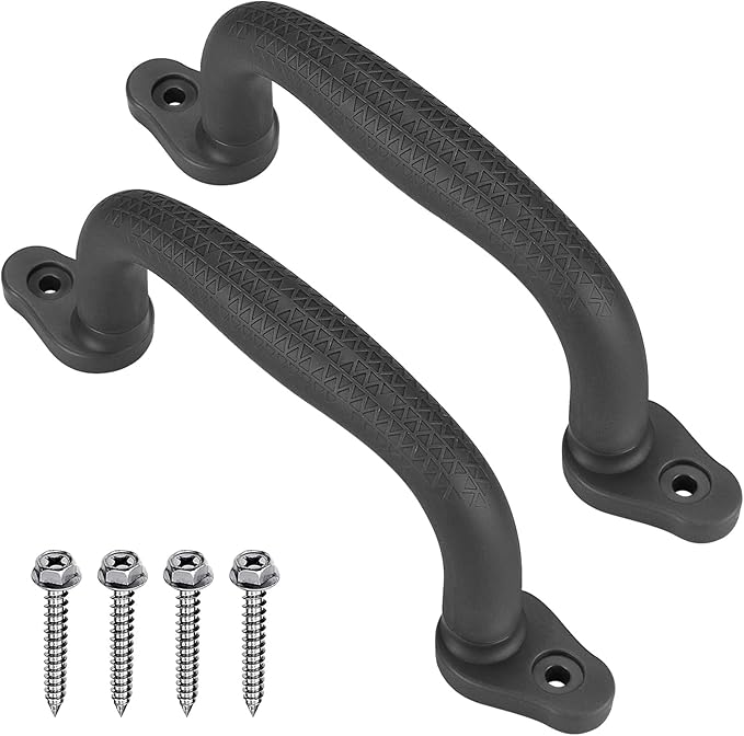 Dolibest 2-Pack Safety Handles for Swing Sets & Playsets - Monkey Bars with Anti-Skid Grip with Finger Indentations, Plastic Grab Handles, Easy Mounting for Climbing Frames, Playhouses, Treehouses