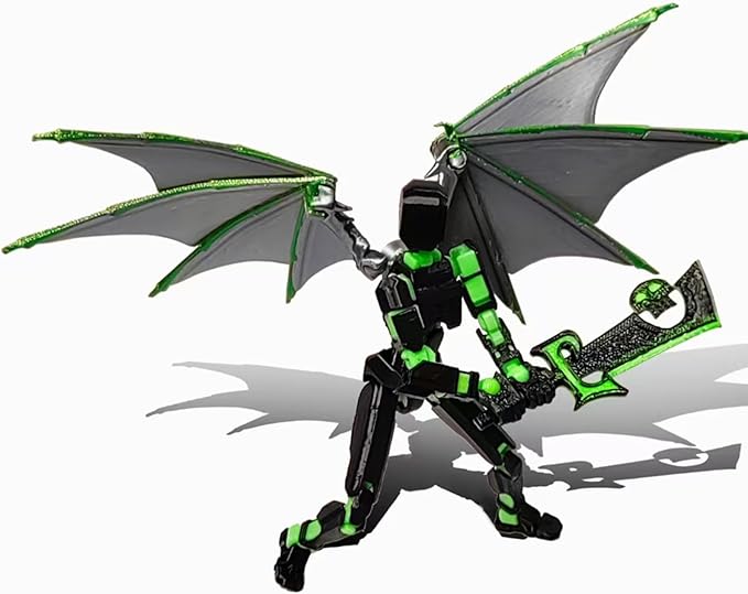 T13 Action Figure Set, 3D Printed Multi-Jointed Movable Robot Dummy Set Lucky 13 Action Figure Articulated, for Collectors Desktop Decorations (Darkness)