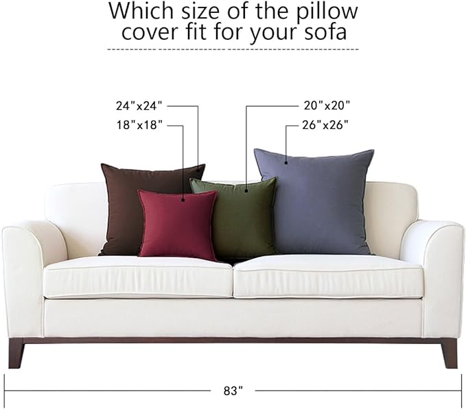 Jeanerlor Solid Cotton Linen Decoration Toss Throw Pillow Sham Cushion Case Special Pillow Cover Delicate Decorative Pillowcase for Bed/Chair/Couch, 18"x18"(45 x 45cm), Olive Green
