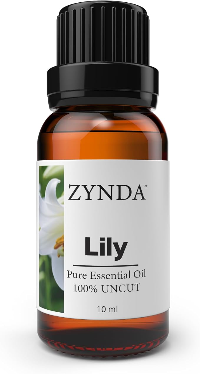 Lily Essential Oil 10ml – 100% Pure and Natural Organic Essential Oils for Aromatherapy and Massage – Premium Floral Lily Oil for Skin, Body Care, DIY Beauty, Diffuser, and Aroma Use