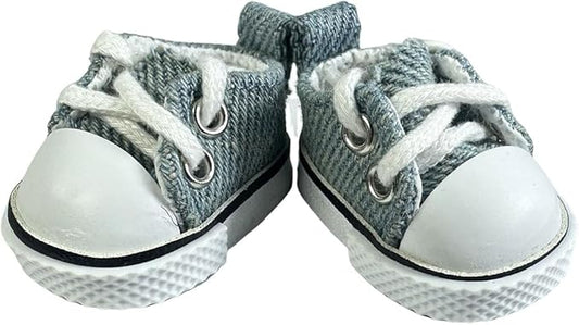 17cm Dolls Shoes, Lace-Up Canvas Sneakers Mini Shoes for 17cm Dolls, Fingerboard Shoes, Mini Finger Shoes, Clothing Accessory for 6.7in Dolls (1 Pair of Blue)