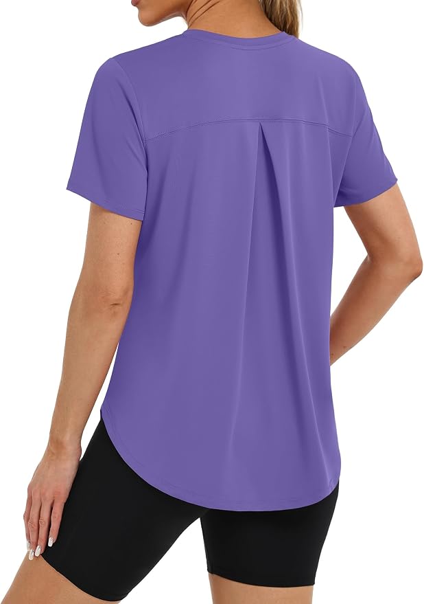 BKRIVE Workout Tops for Women UPF 50+ Quick Dry Shirts (S-3XL) | Ideal for Hiking, Yoga, Running, Gym workouts, Pilstes, Tennis & Travel. Lightweight, Breathable & Moisture wicking