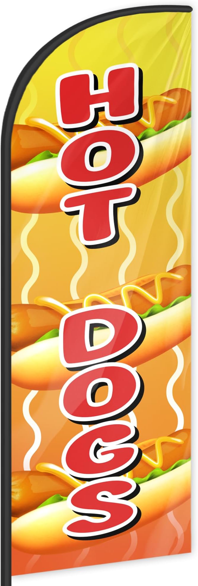 Hot Dogs Feather Flag for Storefronts Fairs,6 FT (Flagpole Not Included) | Business Advertising Flag