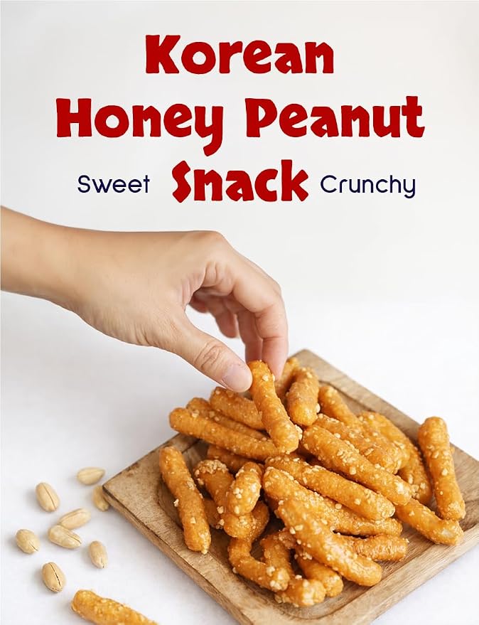 Matdongsan Korean Honey Peanut Snack, Sweet & Crunchy Peanut Coated Biscuit, 155g (5.47 oz)