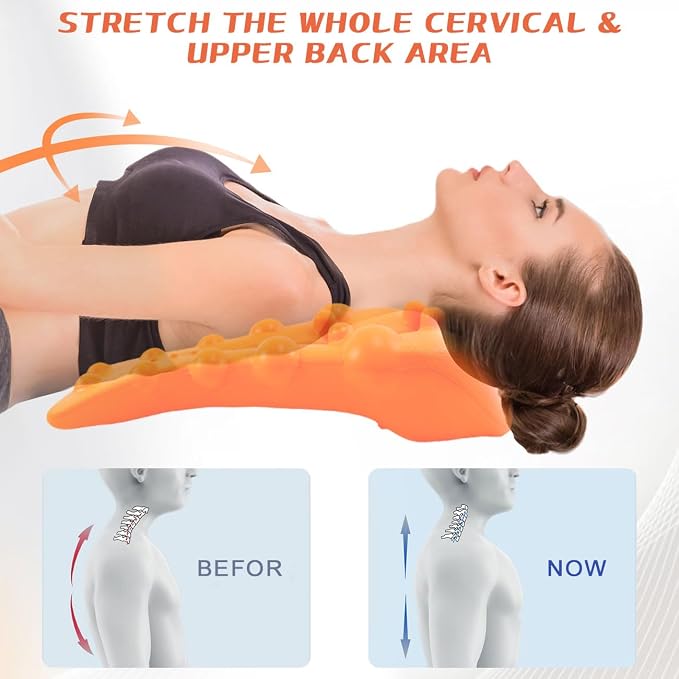 Trapezius Trigger Point Massager Suboccipital Release Tool Myofasical Release Neck and Shoulder Pain Posture Corrector for Muscle Pain Relief (Orange)