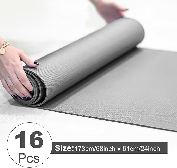 3 mm Thin Yoga Mats Bulk, Lightweight PVC Exercise Mats Non Slip Workout Fitness Pads for Yoga Pilates Stretching Classes Gym Home Studio, Easy to Clean