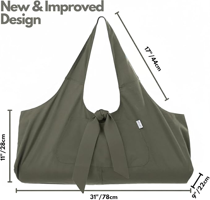 Yogiii Yoga Mat Bag | The ORIGINAL YogiiiTotePRO | Large Yoga Mat Bag or Yoga Mat Carrier with Side Pocket | Yoga Bag Fits Most Size Mats