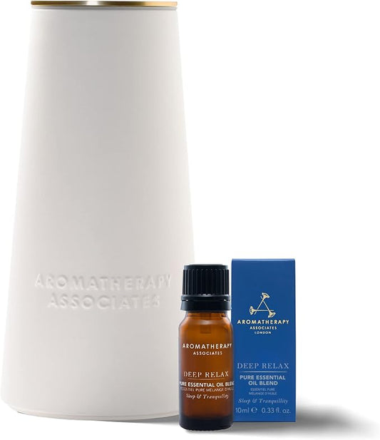 Aromatherapy Associates Atomizer and Deep Relax Essential Oil (.33 fl oz) Collection. Waterless, Portable Essential Oil Diffuser with a Tranquil Blend for Sleep