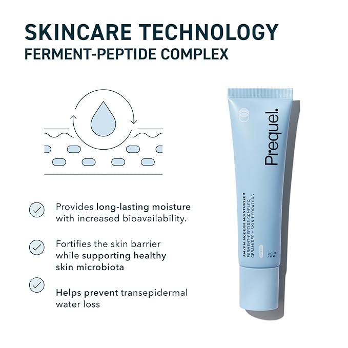 Prequel Skin AM/PM Modern Moisturizer – Hydrating Face Cream with Peptides, Ceramides & Glycerin for Dry, Sensitive, or Combination Skin – Non-Greasy Moisturizer for Barrier Support (Pack of 2)
