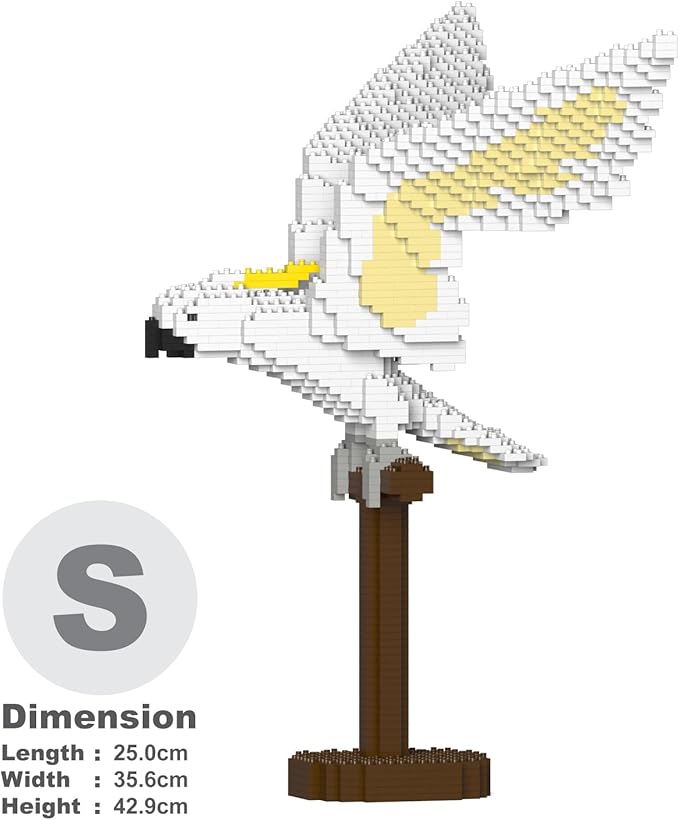 JEKCA Sulphur-Crested Cockatoo 02S | Parrot Plastic Building Blocks | Age 14+