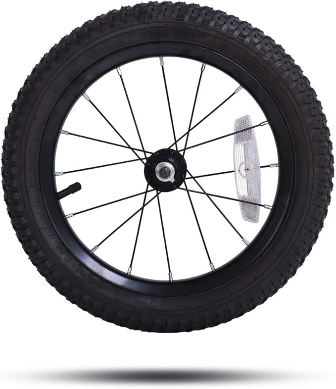 JOYSTAR 12 14 16 18 20 Inch Kids Bike Front Wheels Replacement Bicycle Wheels with 12-20 Inch Solid Air Rubber Tire & Inner Tube Don't Fit Huffy Bike Black & White
