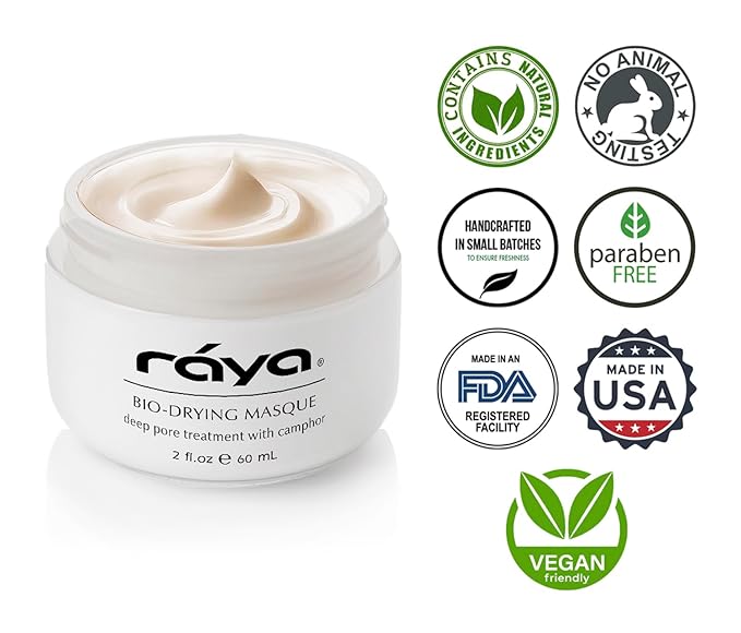 Raya Bio-Drying Masque (710) | Facial Treatment Mask for Oily and Break-Out Skin | Helps Dry Up Blemishes, Minimize Pores, and Reduce Oiliness