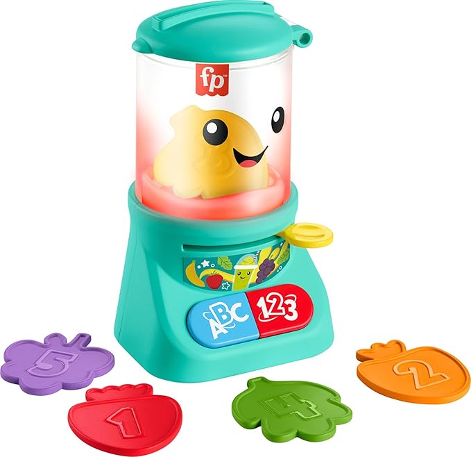 Fisher-Price Baby & Toddler Toy Laugh & Learn Counting & Colors Smoothie Maker Pretend Blender with Music & Lights for Infants Ages 9+ Months