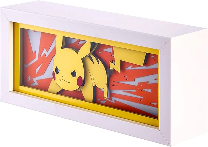 Unortha Anime LED Light Box, Manga Shadow Box Frame, Paper Cut, Table Lamp for Anime Enthusiasts, RGB Multi Color, Night Light for Room Decor, Unique Desk Decor (Pikachu)