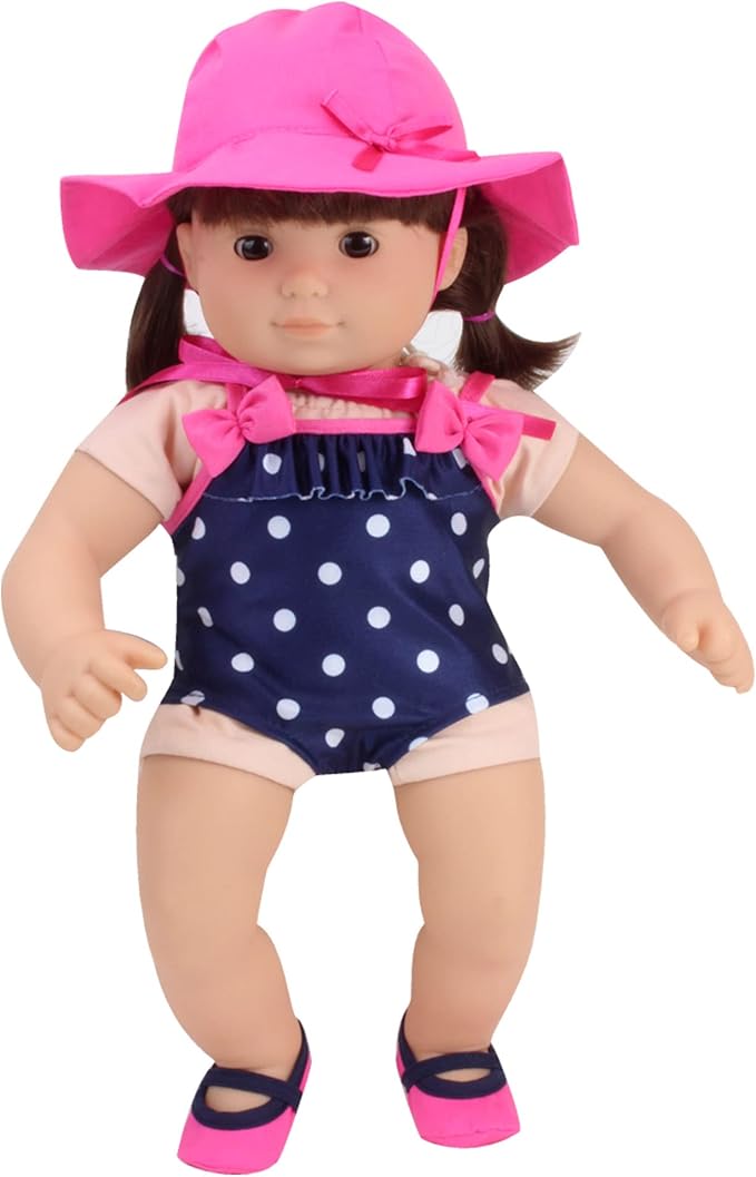 Sophia's Polka Dot Bathing Suit Set for 15'' Dolls, Navy/Pink