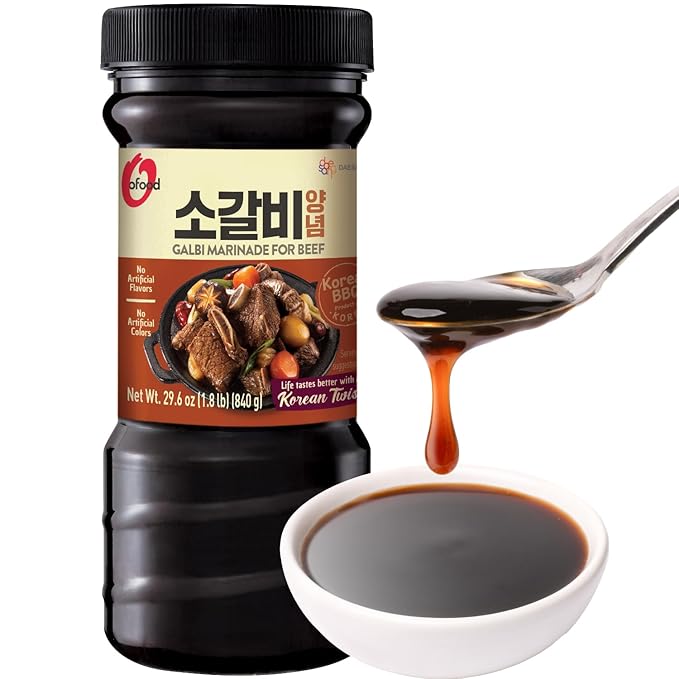 Korean Food O'Food BBQ Galbi Marinade Sauce Sweet and Savory 29.6oz 840g | Authentic Korean BBQ galbi marinade with a sweet and savory flavor for grilled chicken, tofu, and vegetables. Made in Korea.