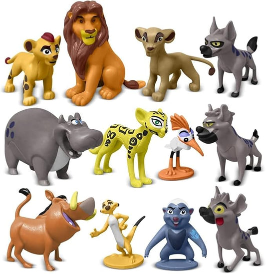 Animal Guard Action Figurines, Tales of Mufasa & Simba Perfect Lion Toys,1-2.3 inches Mini Home Party Cake Desktop Decoration Toy Set （ Pack of 12）