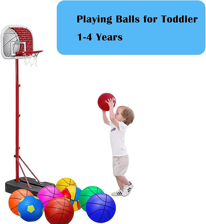 ABAJI Mini Basketballs Soccer Balls 5" Toy Ball with Pump Needle Durable Material for Mini Hoop Toddlers Kids Teenagers for Pool Indoors Outdoors