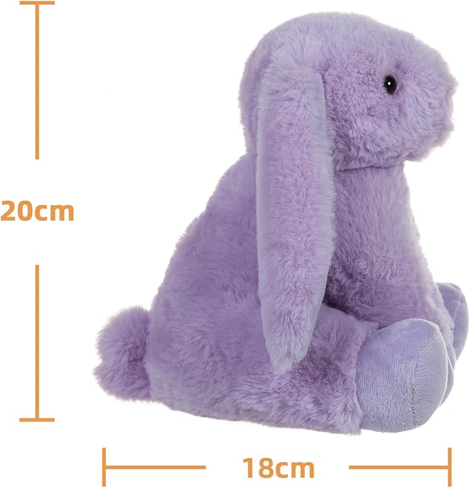 Apricot Lamb Toys Plush Purple Bunny Rabbit Stuffed Animal with Fluffy Soft Ears (Purple Bunny, 8 Inches)