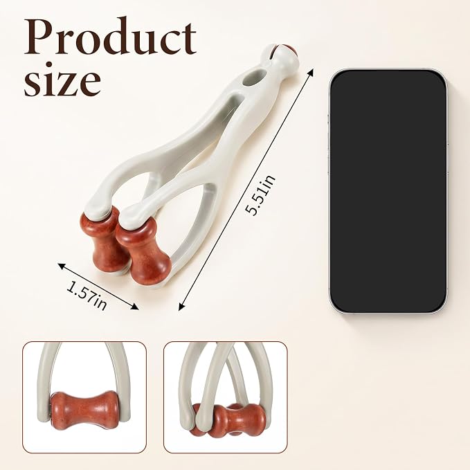 2-in-1 Jade Roller Finger Massager Hand Massager for Fatigue, Arthritis and Carpal Tunnel Relief Dual-Sided Finger Massage Roller Therapy Tool for Hand, Wrist, Palm Pain Fit Seniors Men Women