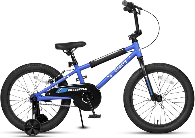 12 14 16 18 Inch Kids Bike BMX Style Bicycle with Training Wheels Coaster Brake for 2-10 Years Old Toddlers Boys Girls Multiple Colors