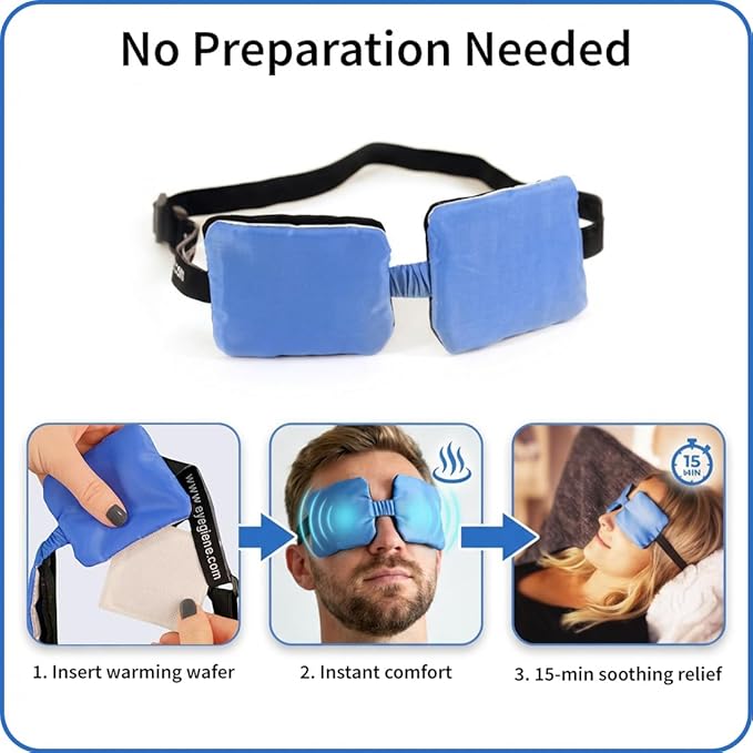 EyeGiene Insta-Warmth System Eye Mask, Heated Dry Eye Mask, Multi-Use Heat Treatment for Dryness, Fatigue, Styes, Blepharitis, Medical Device, Travel Accessories