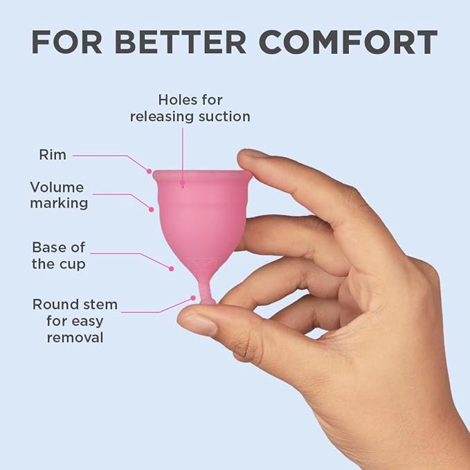 Pee Safe Reusable Menstrual Cup for Women (Small) | Made with Medical Grade Silicone | Soft, Flexible, BPA & Latex Free | Up to 12 Hours Protection | Travel Friendly Pouch Included