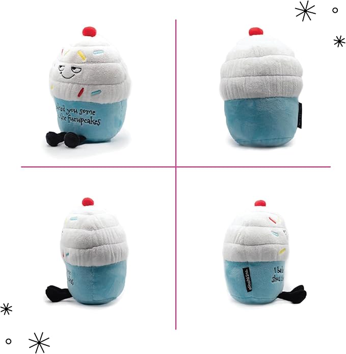 Cupcake Plushie - I Baked You Some Cupcakes Funny Cupcake Plush, Sarcastic & Sassy Food Plush Toy for Gifting