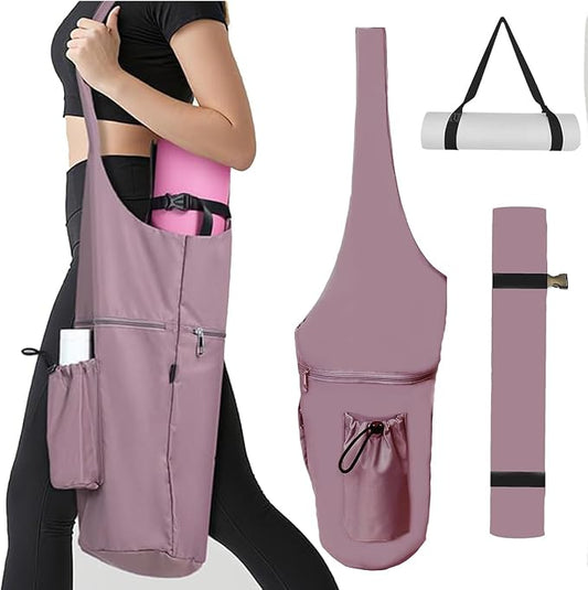 Yoga Mat Bag, with Protective Layer& Water Bottle Pocket and Big Wet Pocket & Yoga strap & Large Capacity,Stylish & Functional Fitness Mat And Essential items for Women & Men