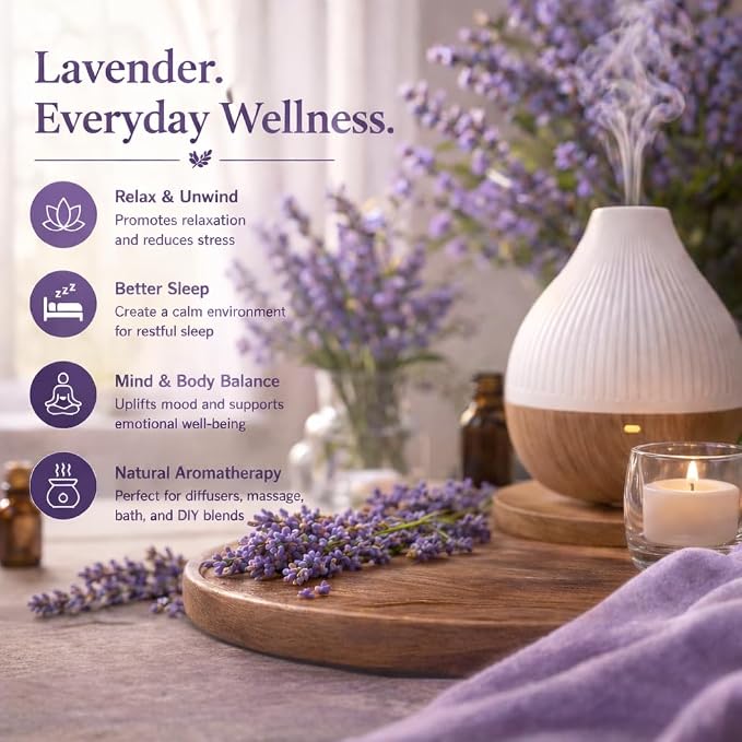 Lavender Essential Oil – 32 fl oz (946 ml) Aluminum Bottle w/Plug Cap - GreenHealth