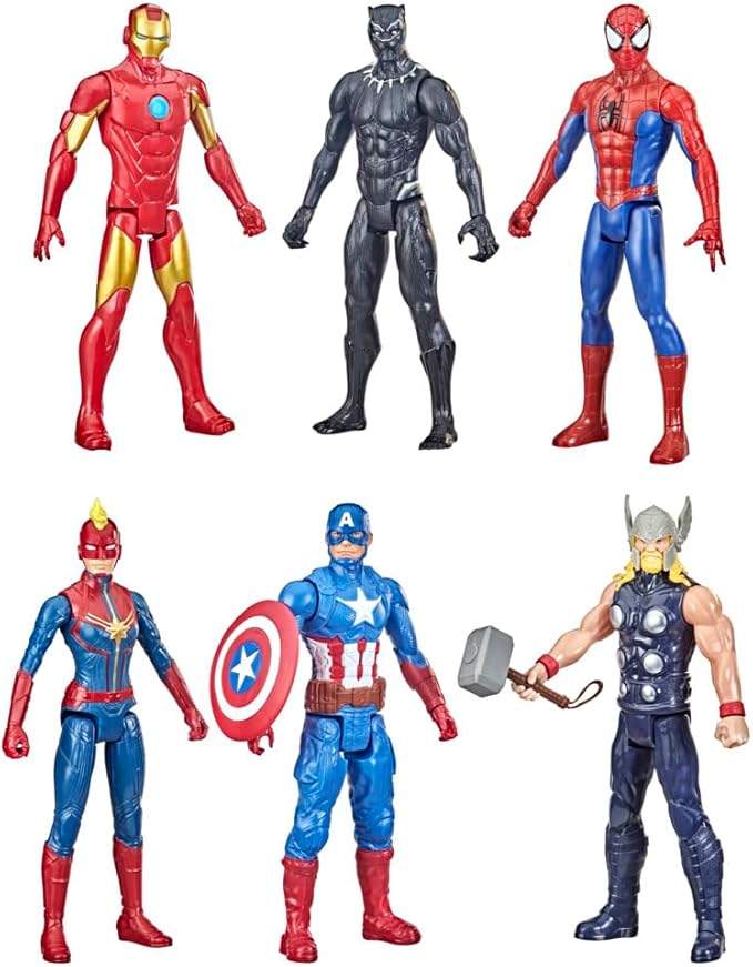 Hasbro- Marvel Titan Hero Series Multipack (6 Action Figures, 30 cm, Ages 4 Years) (F28615S1), Amazon Exclusive