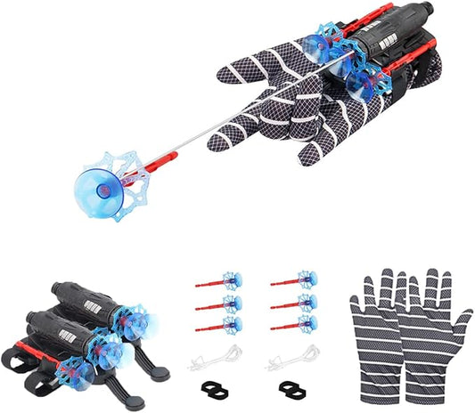 2 Pcs Black Spider Silk Wrist Launcher - High-Precision Web Shooter for Cosplay, Roleplay & Outdoor Fun - Adjustable Strap, Durable Design, Safe for Kids& Adults