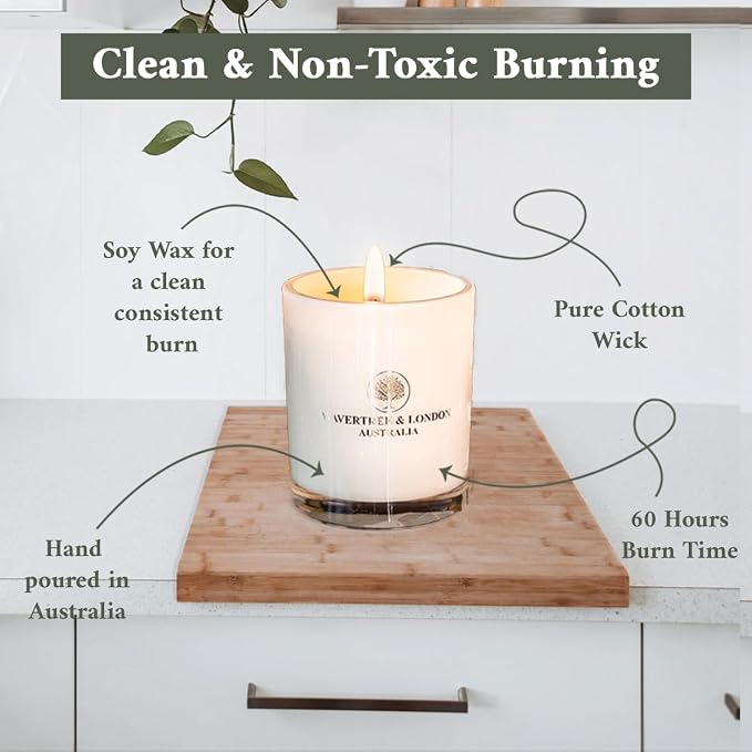 Luxury Frangipani & Gardenia Soy Wax Candle - Hand Poured in Australia, 11.66 oz Glass Jar Fancy Candle, Strong Scented, Non-Toxic, Long Lasting 60 Hour Burn, Relaxing Natural Floral Candle Gift