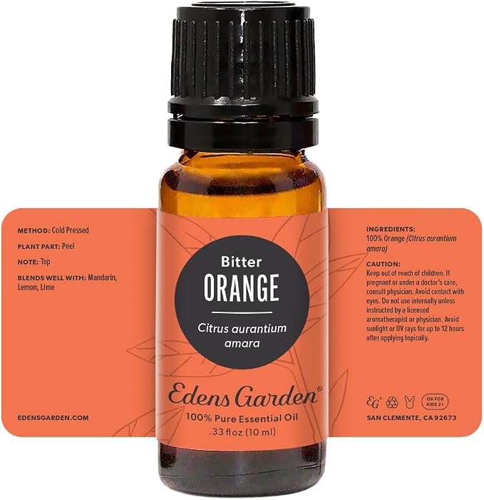 Edens Garden Orange- Bitter Essential Oil- 100% Pure Premium Grade, Undiluted, Natural, Therapeutic, Aromatherapy, The Best for Diffuser, Skin, Face, Kid Safe 10 ml (.33 fl oz)