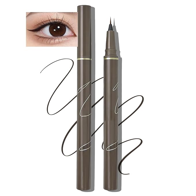 Ultra Fine Liquid Eyeliner Pencils- Slim Felt Tip for Precise Eye Lines, Waterproof, Smudge Proof & Quick-Drying, Winged Liner and Inner Corner. Long Lasting All Day Makeup, Smooth & Lightweight