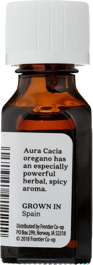Aura Cacia 100% Pure Oregano Essential Oil, GC/MS Tested for Purity, 15 ml, Origanum vulgare, 0.5 Fl Oz (Pack of 2)