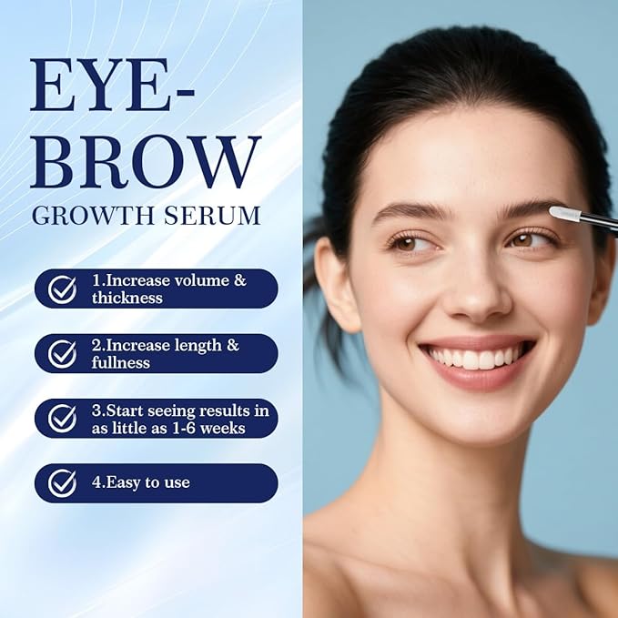 Eyebrow Growth Serum，Eyebrow Serum to Grow Brows 3ML,To Boost Longer Fuller and Thicker Looking Eyebrows,No Prostaglandins, Vegan & Non‑Irritating