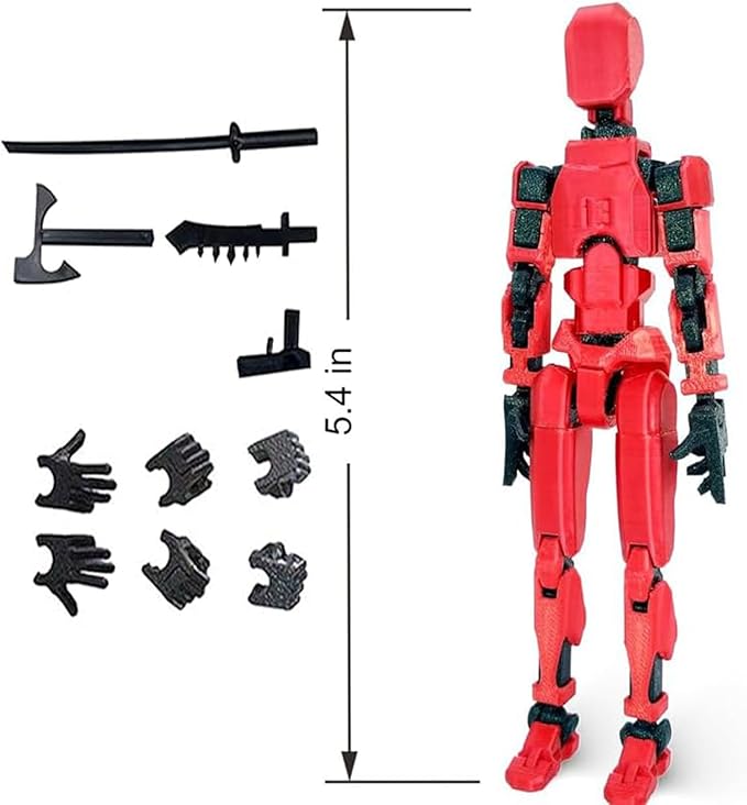 T13 Action Figure Set, 3D Printed Multi-Jointed Movable Robot Dummy Set Lucky 13 Action Figure Articulated, for Collectors Desktop Decorations (3pcs)