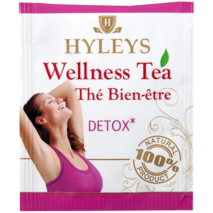 Hyleys Detox Tea for Cleanse – Black Tea with Ginger, Honey & Cinnamon – 25 Tea Bags (1 Pack) – Supports Digestion, Detox & Bloating Relief (12 Pack - 300 Tea Bags Total)