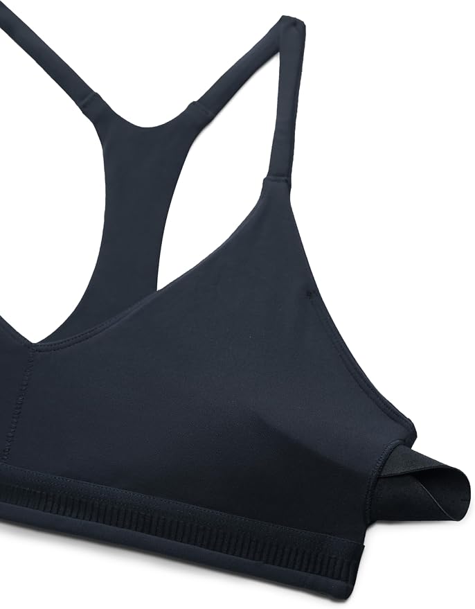 CRZ YOGA Butterluxe Low Coverage V Neck Sports Bras for Women - Spaghetti Straps Racerback Padded Yoga Top
