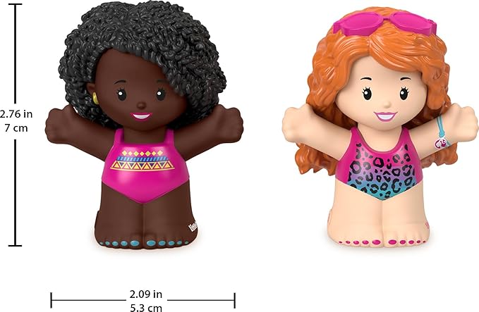 Fisher-Price Little People Toddler Toys Barbie Swimming Figure Set with 2 Characters for Preschool Pretend Play Kids Ages 18+ Months