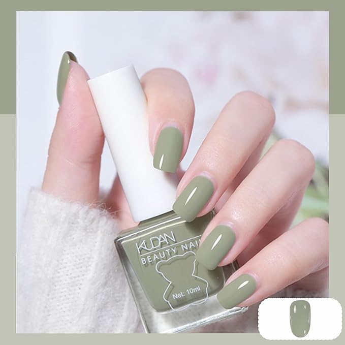 NovaCharm Fresh Green Fingernail Polish - Sage Green Nail Polish - Chip Resistant Long Lasting Nail Varnish - Air Dry Quick Dry Nail Gel - Nail Lacquer Nail Art Polish for Manicure DIY