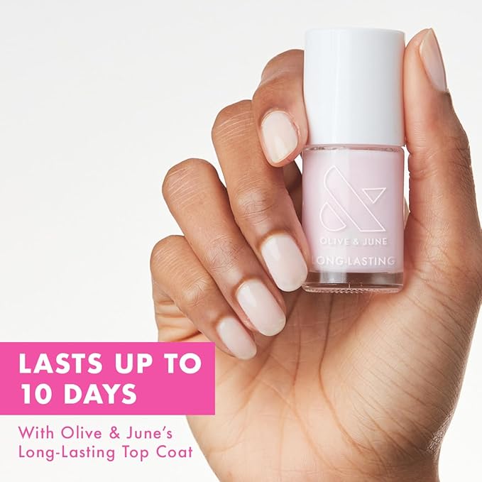 Olive & June Long Lasting Nail Polish | Spring Pastel Nails | Plump Gel-Like Finish No Lamp Needed | Lasts up to 10 days | Salon-Quality 15-Free Vegan & Cruelty-Free Chip-Resistant | Strawberry Scone