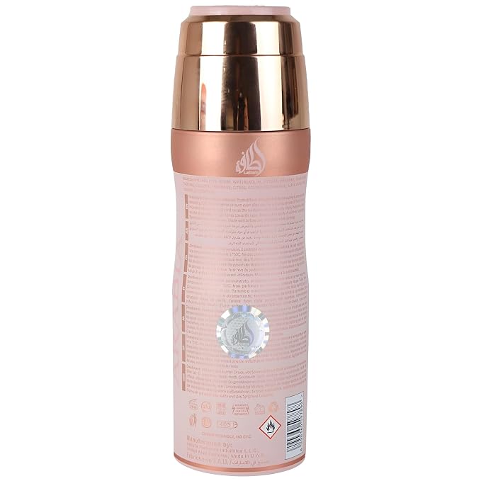 Asdaaf Ameerat Al Arab Prive Rose – Floral, Fruity, Musky, Sweet – Perfumed Deodorant Spray for Women, 6.67 Ounce / 200 ml