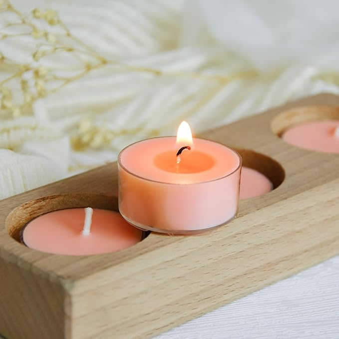 DEYBBY Natural Hibiscus Orchid Scented Soy Wax Tealight Candles Bulk, Aromatherapy Luxury Tea Candle Set of 24-4 Hour Burning Great Gift