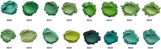 Pearl Mica Powder Pigment Dye - 500 grams (1.1 lbs) - Best Bulk Price for Fine Arts, Crafting, Painting, Bath bomb Soap Candle Slime Jewelry Making, Epoxy Resin, Woodworking (Green AG01)