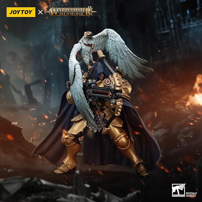 JOYTOY Warhammer 1/18 Action Figure Age of Sigmar Stormcast Eternals The Blacktalons Shakana Goldenblade 4.9in Mecha Joy Toy Collection Model
