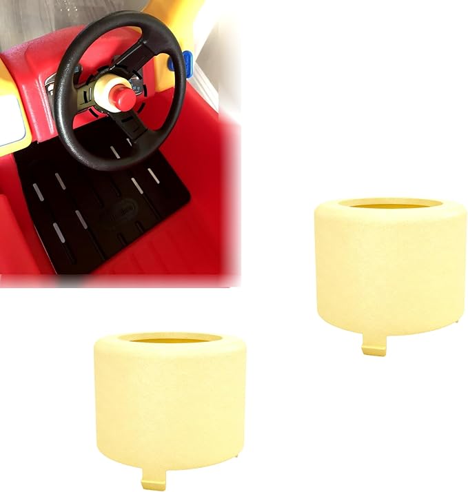 2-Pack Horn Collar Yellow Replacement Compatible with Little Tikes Cozy Coupe, Durable PLA Horn Fixing Part Compatible with Most Cozy Coupe Models